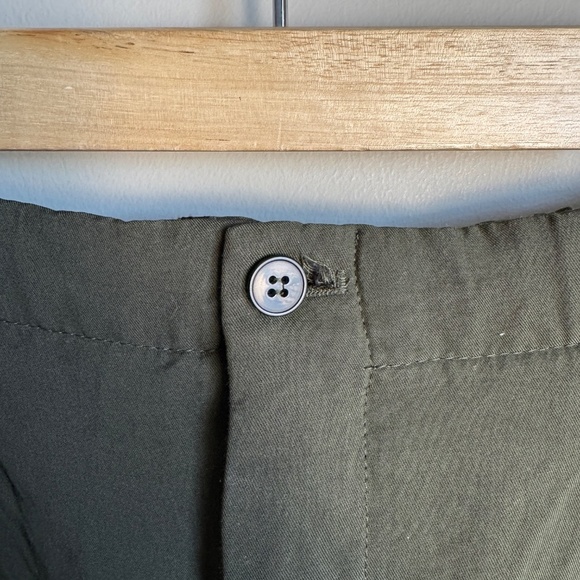 Zara Woman Lightweight Viscose X-Large Capris Army Green Comfort Waist Festival - Picture 4 of 14